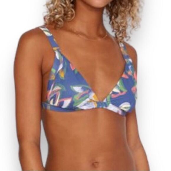 NWT RVCA Pixie Printed Hi-Triangle Slider Strap Bikini Top Size large NEW - Picture 4 of 4